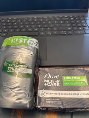 Extra Fresh Antiperspirant & Bar Soap Twin Pack & Men + Care Bar Soap